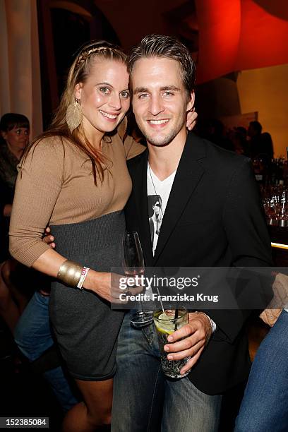 Nadja Scheiwiller, Alexander Klaws attend the European Music & Media Night in the East Hotel on September 19, 2012 in Hamburg, Germany.