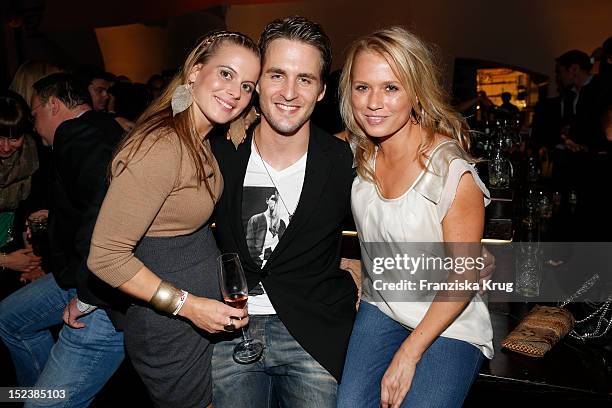 Nadja Scheiwiller, Alexander Klaws and Nova Neierhenrich attend the European Music & Media Night in the East Hotel on September 19, 2012 in Hamburg,...