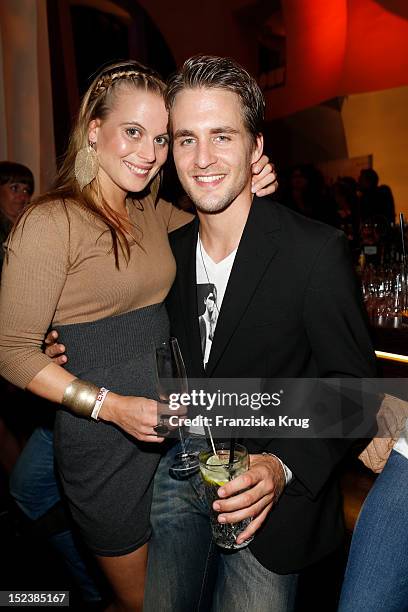 Nadja Scheiwiller, Alexander Klaws attend the European Music & Media Night in the East Hotel on September 19, 2012 in Hamburg, Germany.