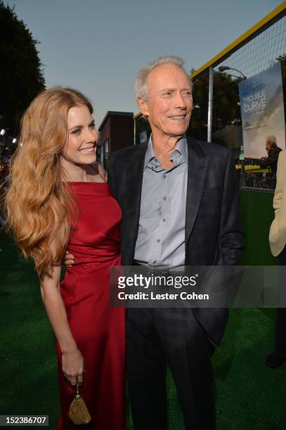 Actor/Producer Clint Eastwood and actress Amy Adams arrive at Warner Bros. Pictures' "Trouble With The Curve" premiere at Regency Village Theatre on...