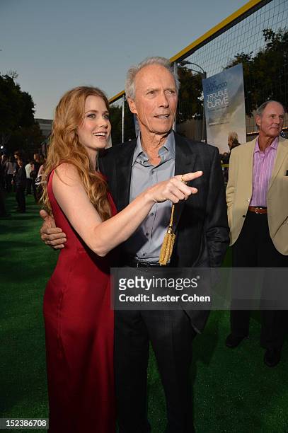 Actor/Producer Clint Eastwood and actress Amy Adams arrive at Warner Bros. Pictures' "Trouble With The Curve" premiere at Regency Village Theatre on...
