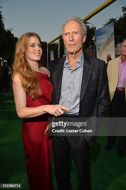 Actor/Producer Clint Eastwood and actress Amy Adams arrive at Warner Bros. Pictures' "Trouble With The Curve" premiere at Regency Village Theatre on...