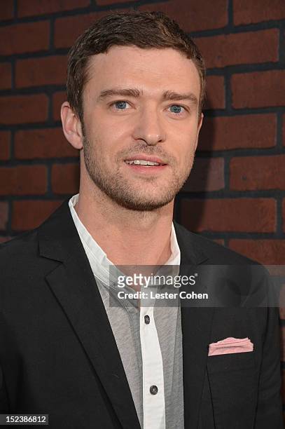 Actor Justin Timberlake arrives at Warner Bros. Pictures' "Trouble With The Curve" premiere at Regency Village Theatre on September 19, 2012 in...