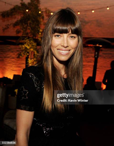 Actress Jessica Biel arrives at the after party for the premiere of Warner Bros. Pictures' "Trouble with the Curve" at the Village Theater on...