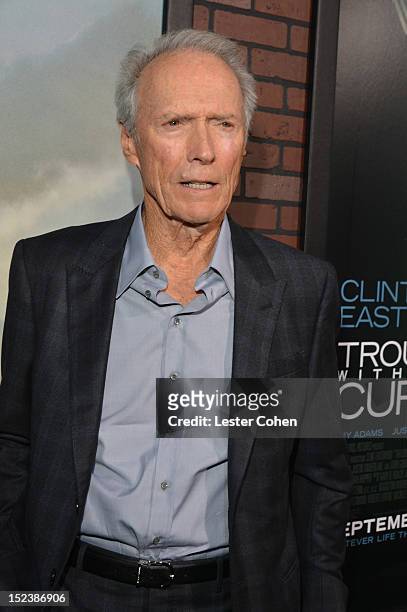 Actor/Producer Clint Eastwood arrives at Warner Bros. Pictures' "Trouble With The Curve" premiere at Regency Village Theatre on September 19, 2012 in...