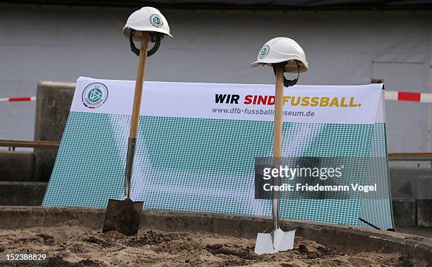 General view during the ground breaking ceremony for the DFB Football museum on September 20, 2012 in Dortmund, Germany.