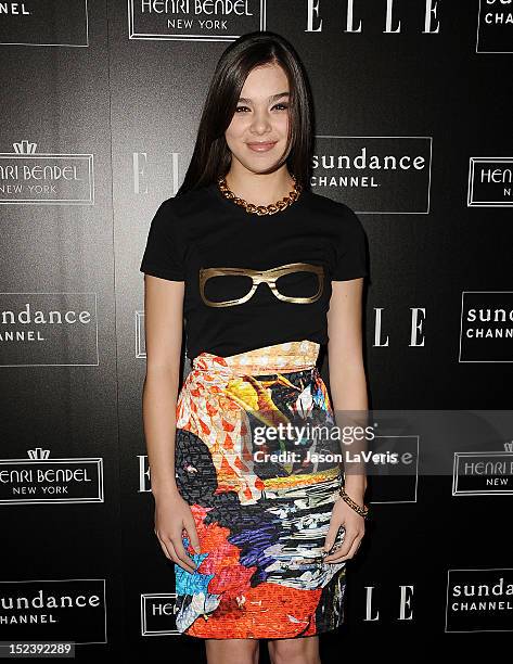 Actress Hailee Steinfeld attends ELLE & Sundance Channel's celebration of "All On The Line With Joe Zee" at Soho House on September 19, 2012 in West...