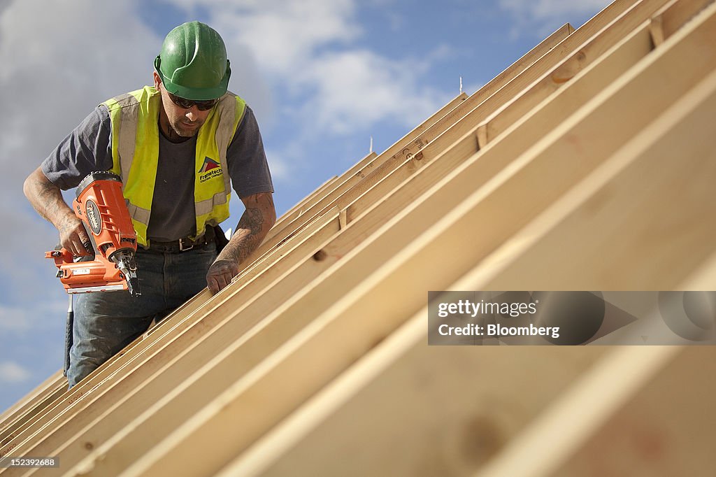Construction On A Persimmon Plc Housing Development As House Prices Rise