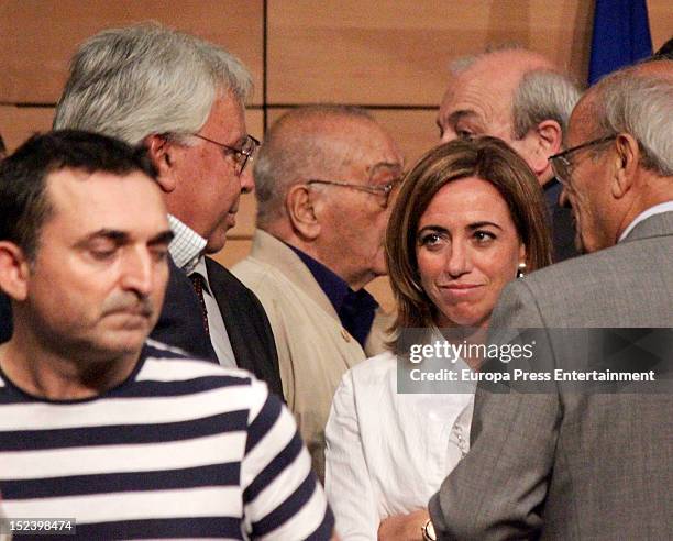 Felipe Gonzalez and Carmen Chacon attend the funeral for former Communist Party leader Santiago Carrillo September 19, 2012 in Madrid, Spain....