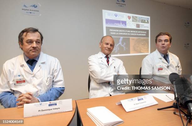 French head of Hematology-Oncology-Thorax section Dominique Valeyre, neurooncologist Alain Carpentier and thoracic and vascular surgeon Emmanuel...