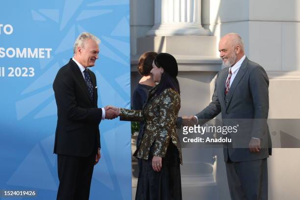 President of Lithuania, Gitanas Nauseda and his wife, Diana Nausediene welcomes Albanian Prime Minister Edi Rama and his wife Linda Rama as they host...