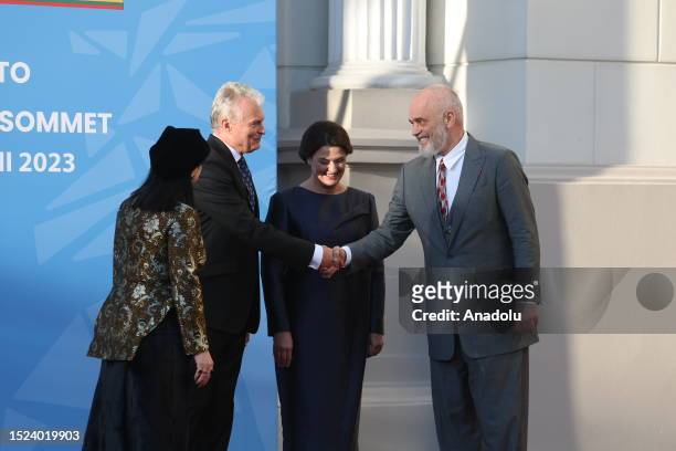 President of Lithuania, Gitanas Nauseda and his wife, Diana Nausediene welcomes Albanian Prime Minister Edi Rama and his wife Linda Rama as they host...