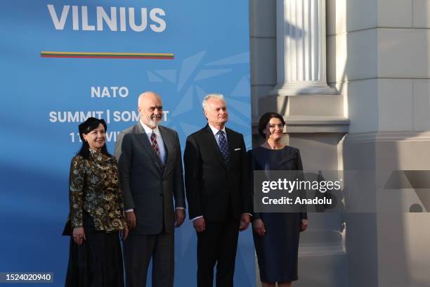 President of Lithuania, Gitanas Nauseda and his wife, Diana Nausediene welcomes Albanian Prime Minister Edi Rama and his wife Linda Rama as they host...