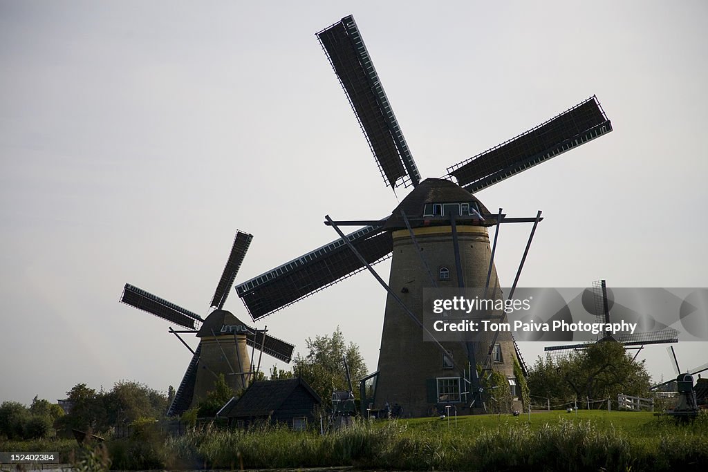 Old-fashioned Dutch windmills