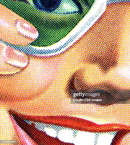 closeup smile - man sunglasses stock illustrations