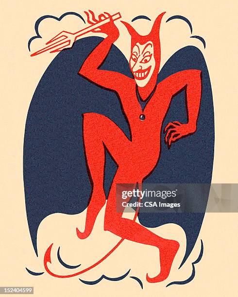 stockillustraties, clipart, cartoons en iconen met dancing devil - duivel