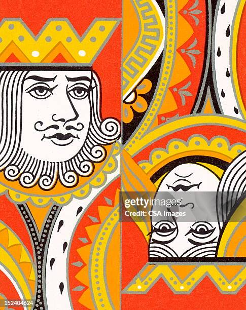 mit king-size-bett und queen-size-bett - spielkarte dame stock-grafiken, -clipart, -cartoons und -symbole