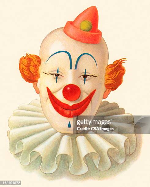 stockillustraties, clipart, cartoons en iconen met smiling clown - kraag