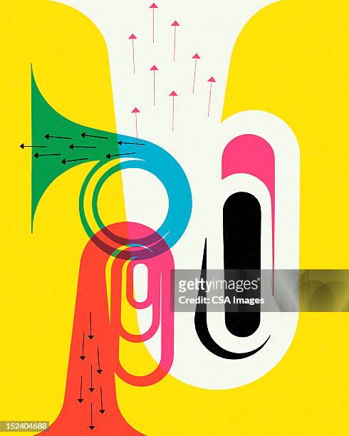 brass instruments - tuba stock illustrations