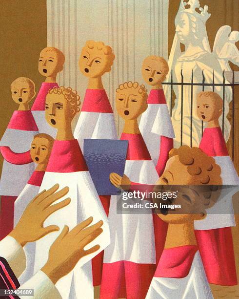 choir singing - choir stock illustrations
