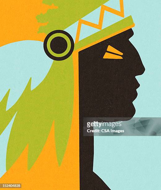 profile of indian chief - 包頭巾 幅插畫檔、美工圖案、卡通及圖標