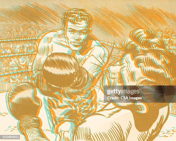 boxing match - fighting ring stock illustrations