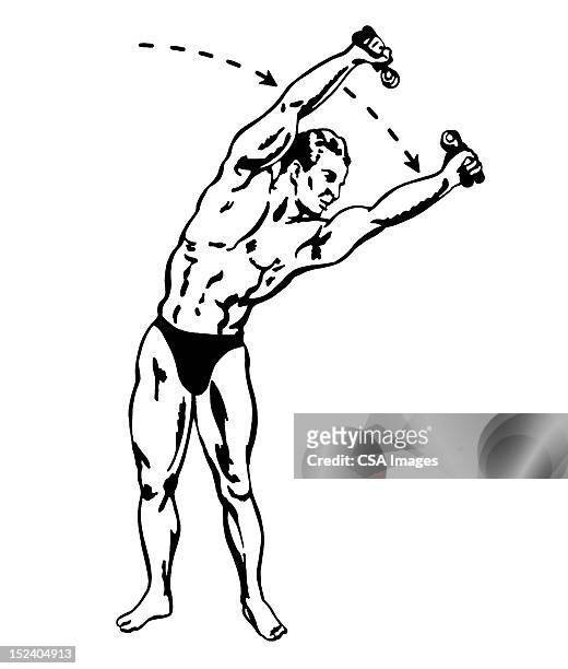 illustrations, cliparts, dessins animés et icônes de homme faisant de l'exercice - slip de bain de compétition