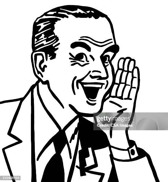 man yelling - man shouting stock illustrations
