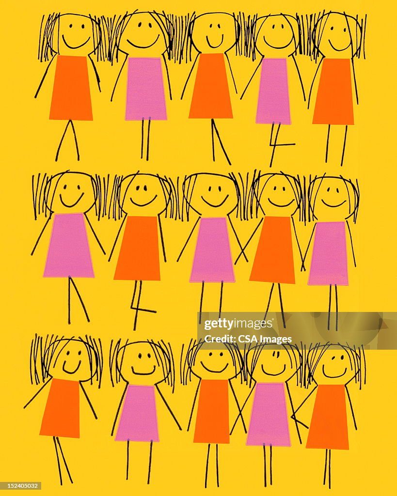Stick Figure Girl Pattern