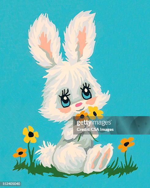 ilustrações, clipart, desenhos animados e ícones de coelho branco - rabbit animal