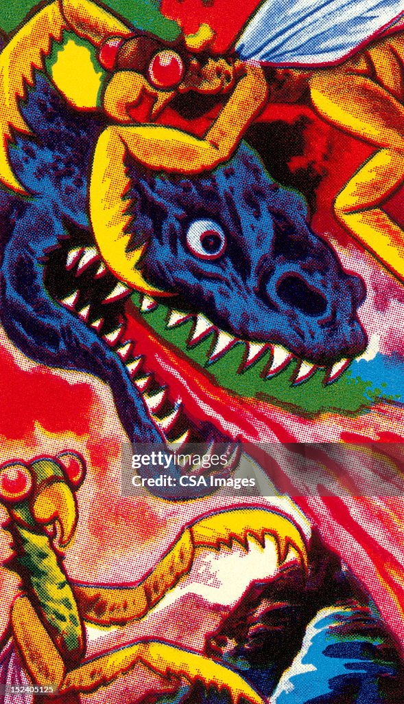 Three Monsters Fighting