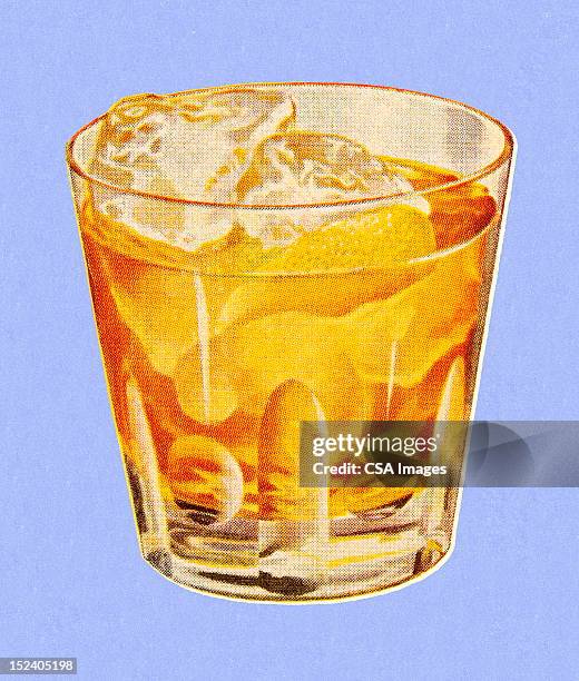 drink on the rocks - illustration style stock illustrations