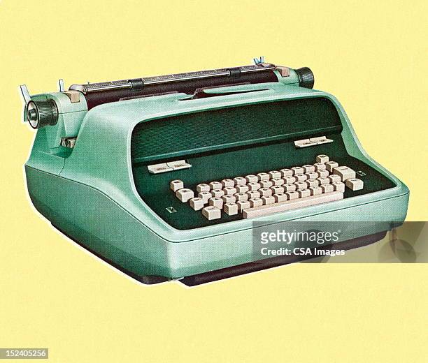 vintage typewriter - typewriter stock illustrations