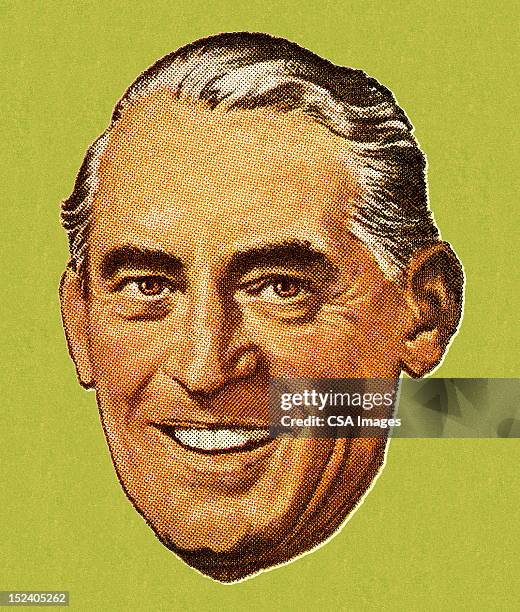 older man smiling - old man portrait stock illustrations