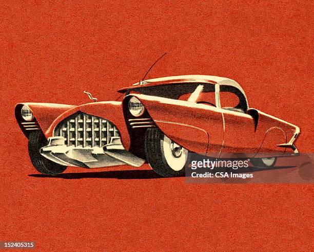 illustrations, cliparts, dessins animés et icônes de rouille voiture vintage - voiture de collection