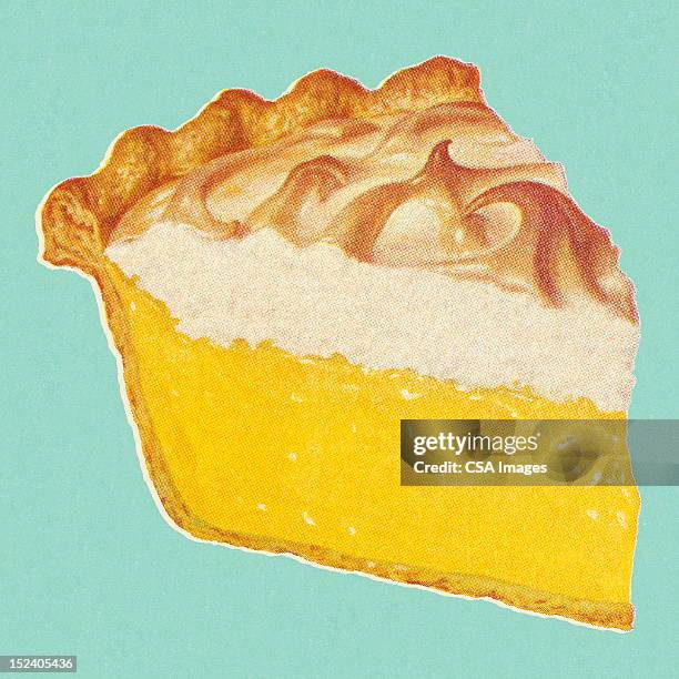 stockillustraties, clipart, cartoons en iconen met lemon meringue pie - pie