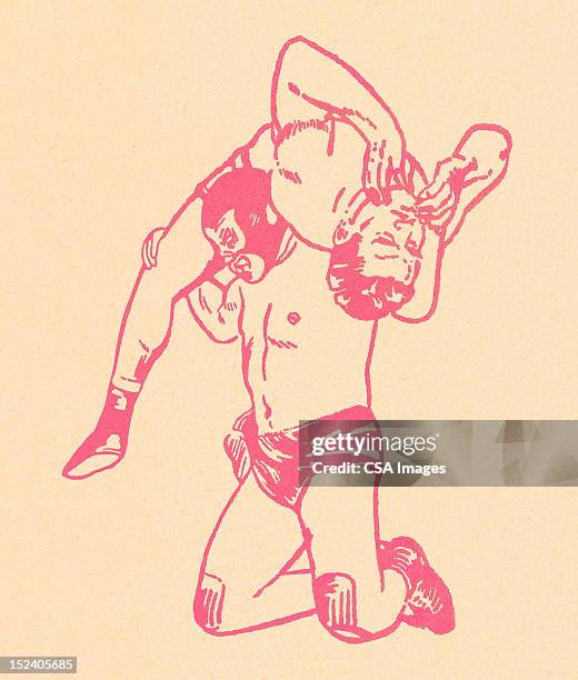 ilustrações de stock, clip art, desenhos animados e ícones de homens wrestlers - luta livre mexicana