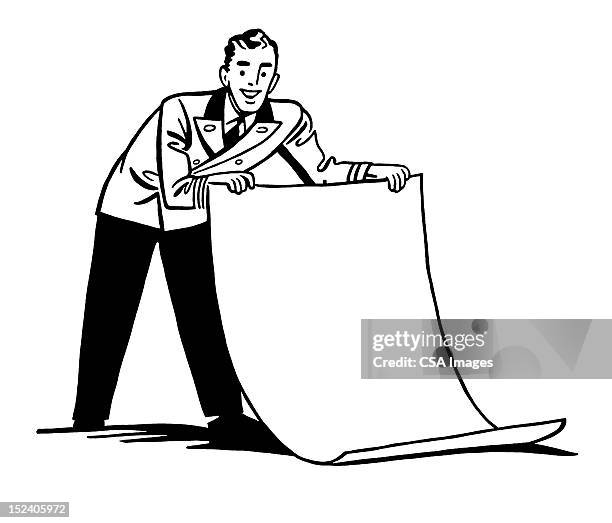 man rolling out carpet - rolling paper stock illustrations