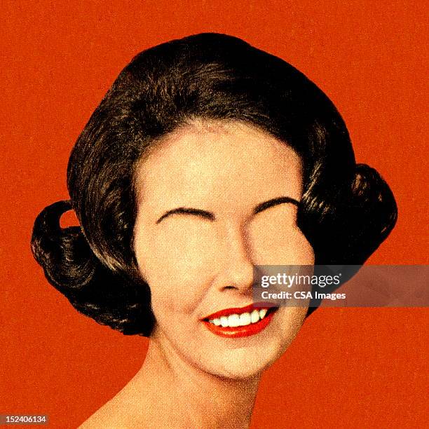 woman with no eyes - human teeth illustration stock illustrations