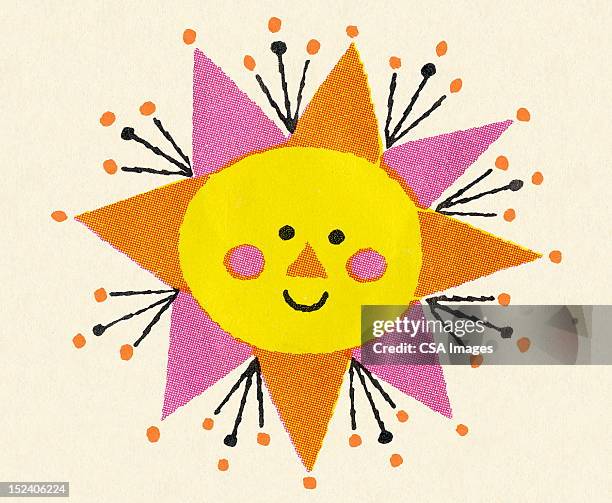sun - sun spots face stock illustrations