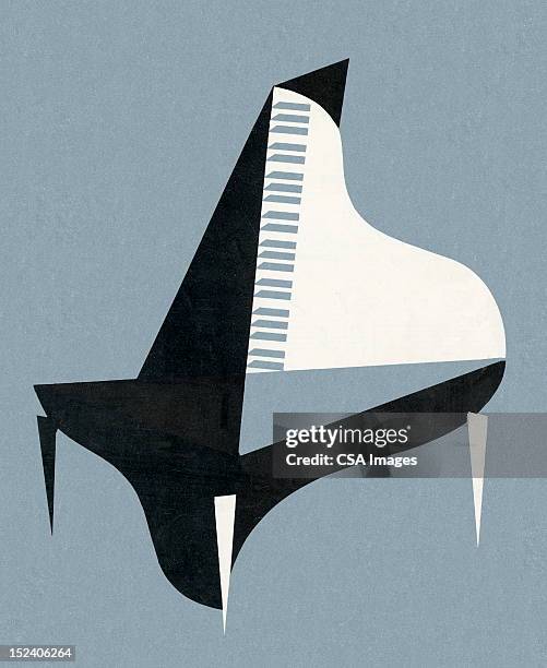 stockillustraties, clipart, cartoons en iconen met grand piano - piano