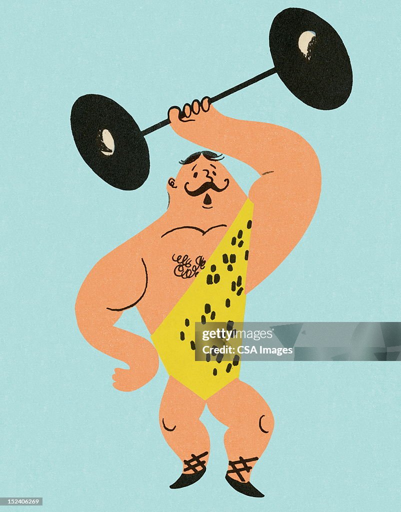 Strong Man Lifting Weights