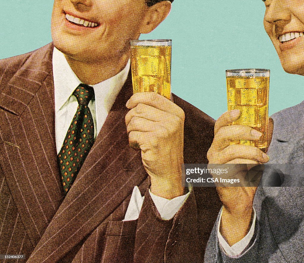 Two Men Holding Drinks