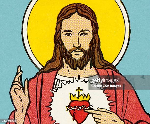 ilustraciones, imágenes clip art, dibujos animados e iconos de stock de jesucristo - aureola