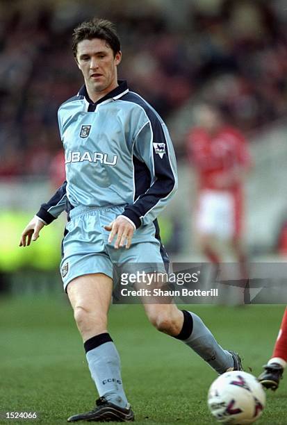 Robbie Keane of Coventry City in action during the FA Carling Premiership match against Middlesbrough at the Riverside Stadium in Middlesbrough,...