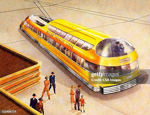 futuristic bus - mobility walker outside stock illustrations