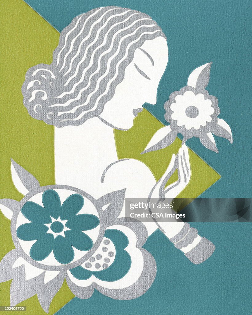 Donna con fiori