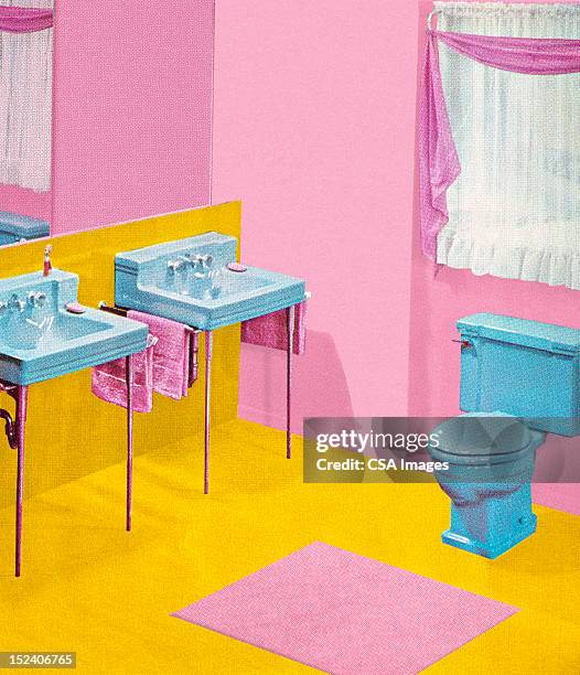 bathroom - bathroom interior design stock illustrations
