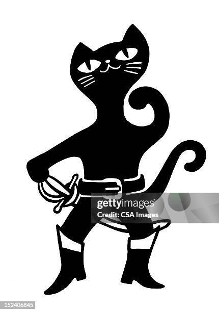 puss in boots - cat looking at camera stock illustrations