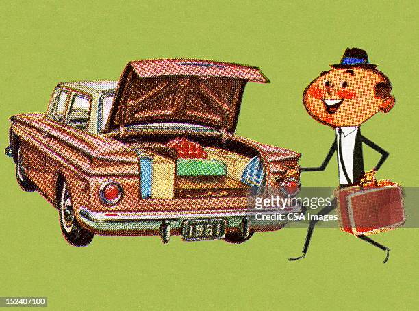 man loading car trunk - vehicle hood 幅插畫檔、美工圖案、卡通及圖標